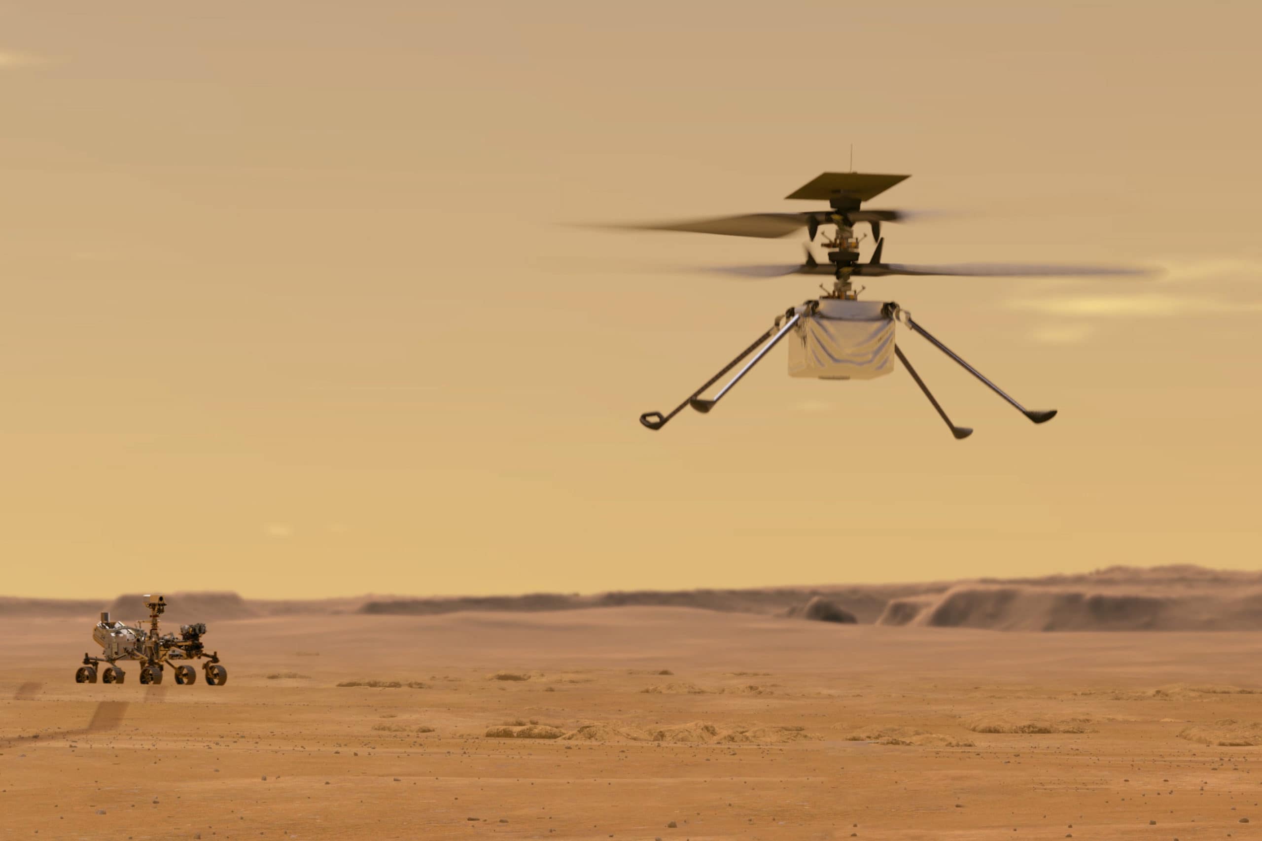- Mars Helicopter384744773194 scaled - Prvý let vrtuľníku Ingenuity na Marse sa odkladá